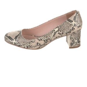 Kate Spade Genuine Leather Snakeskin Block Heel Pumps